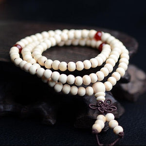 Meetcute Sandalwood Buddhist Buddha 6mm*108 Prayer Bead Mala Bracelet/Necklace