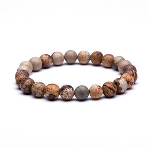 Natural Stone Beads Bracelets High Quality Tiger Eye Buddha Lava Round Beads Elasticity Rope Bracelets for women & men jewelry