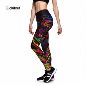 Qickitout Leggings New Hot Women's Wonderful Colorful Painting 3D Print PANTS Women High Waist Pants Trousers Fitness S-XXXXL