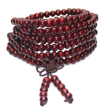 FAMSHIN 6mm Natural Sandalwood Buddhist Buddha Meditation 108 beads Wood Prayer Bead Mala Bracelet Women Men jewelry