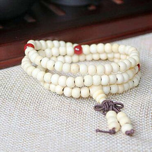 FAMSHIN 6mm Natural Sandalwood Buddhist Buddha Meditation 108 beads Wood Prayer Bead Mala Bracelet Women Men jewelry