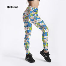Qickitout Leggings Fitness & body building Pants women workout leggings adventure time cartoon Styles Printed big size leggings