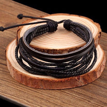 KYSZDL Hot sell 100% hand-woven Fashion Jewelry Wrap multilayer Leather Braided Rope Wristband men bracelets & bangles for women