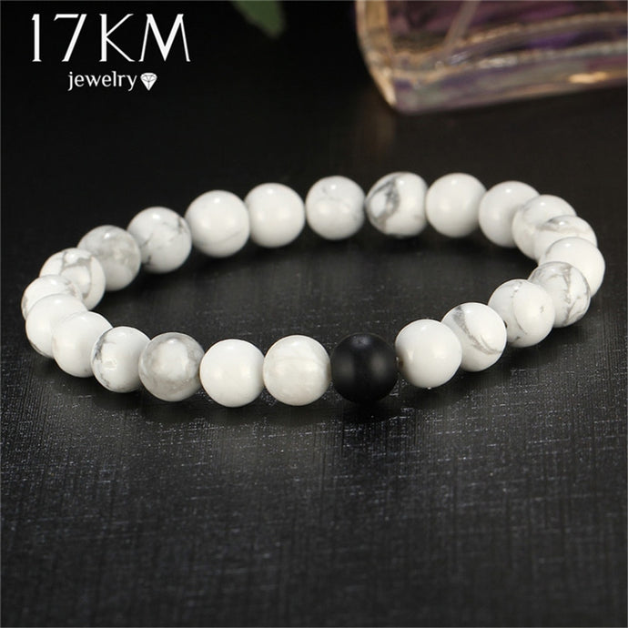 17KM Fashion 2 Color Distance Men Bracelet Jewelry For Men Women Fashion Stone Beads Yoga Fitness Fashion Energy Yoga Bracelets