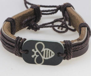 Customized  Bracelet Lovely Bee Leather Bracelet AliExpress Best Selling Handmade Bracelets for Men YP2690 YP0059 dropshipping