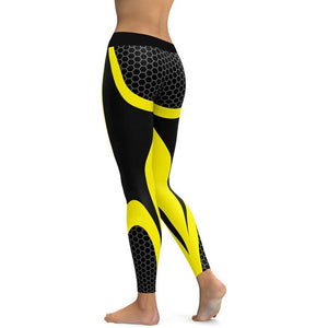 Hayoha Mesh Pattern Print Leggings fitness Leggings For Women Sporting Workout Leggins Elastic Slim Black White Pants