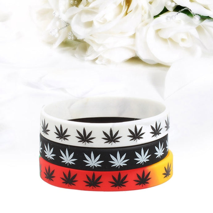 Silicone Bracelet&Bangles Black White Color Wristband Fashion Jewelry print 1pc Bracelet