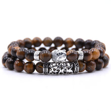 2pcs set  Black Lava Stone Prayer Beads Buddha Men Bead Bracelet Beaded Bracelets for Women and Mens Pulseras Masculina