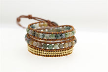 Women Bohemian Bracelets Vintage Leather Wrap Bracelet 3 Multi-layer Strands Woven Copper Beads Handmade Wrap Bracelets
