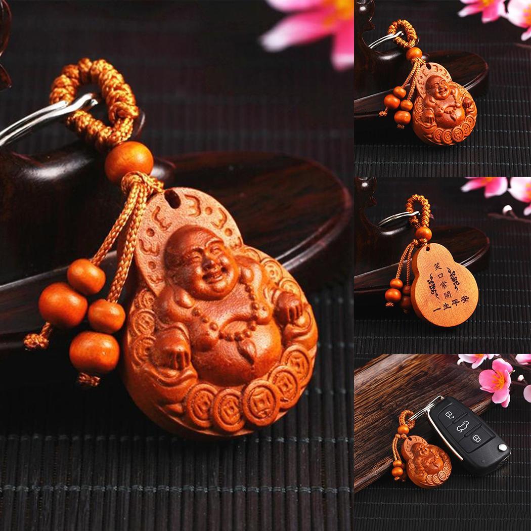 Unisex Fashion Lucky Buddha Maitreya Pendant Casual Geometric Chinese Character, Character Lotus Keychain