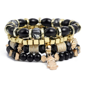 Natural Stone Beads Bracelets For Women Wing Tassel Charm Bracelets & Bangles Set Boho Vintage Jewelry pulseras mujer moda 2019