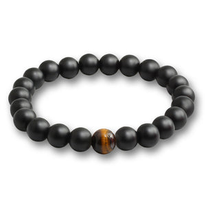 Fashion Natural Stone Beads Bracelets For Men Women Black Matte Beads Lava Stone Charm Bangles Jewelry Male Wristband Hand Chain